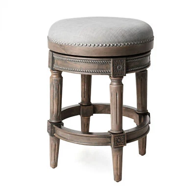 Maven Lane Pullman Backless Swivel Bar Stool, Reclaimed Oak, Counter (Open Box) - Image 1 of 4