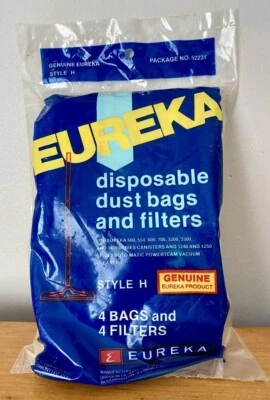 EUREKA 4 Pack Disposable Dust Bags & Filters STYLE H - NOS Pkg #52231 OEM - Image 1 of 3