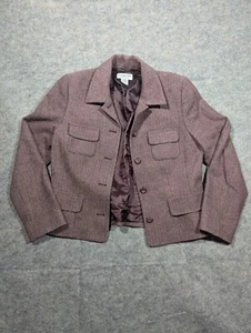 Pendleton Wollhose Anzug Damen 8 rosa Tweed breites Bein Militär Blazer klassisch - Bild 1 von 6