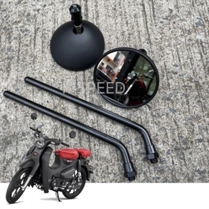 Round Mirror Classic V2 Black Rear View Fits Honda Super Cub C125 2018 - 2023 - Picture 1 of 4