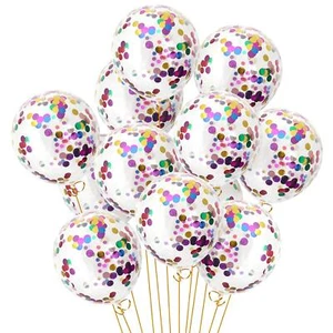 Confetti Balloons 40pack 12inch Transparent Party Balloons with Colorful Conf... - Picture 1 of 7
