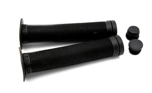 Pair GT Bike Long Open end Flanged Soft Handlebar Grips BMX Bike 150mm black - Picture 1 of 2