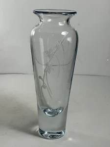 Vintage Handblown & Etched Glass Vase Signed "Goldes" Gorgeous 10 in. - Picture 1 of 10