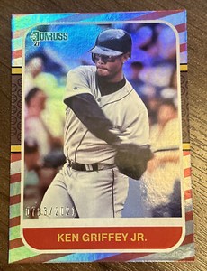 2021 Panini Donruss Ken Griffey Jr. Red Stripe Foil Seattle Mariners #’d /2021