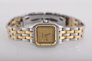 Cartier Panthere Two Tone Stainless Steel & Yellow Gold Champagne Diamond Dial - Picture 1 of 5