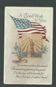 Ca 1915 PPC Flagge mit Gedicht Patriotische Münze - Bild 1 von 1