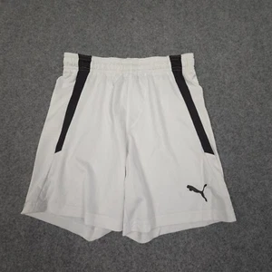Puma Shorts Kids MEDIUM White Activewear Lightweight Training Sports Logo Size M - Picture 1 of 9