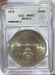 1979 MEXICO Silver ONZA ICG MS-65 IDC Verified KM#M49b.3 - Picture 1 of 2