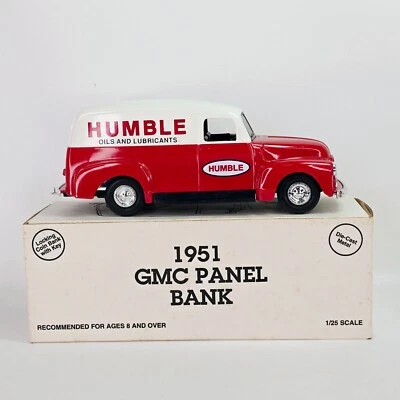 1994 ERTL 1951 GMC Panel Van 1/25 Humble Sampler Diecast Locking Coin Bank - Image 1 of 4