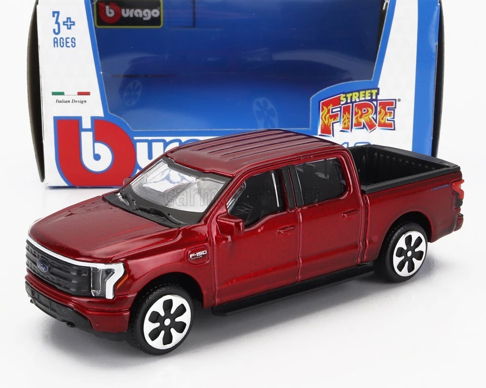 MODELLINO AUTO STATICO BURAGO FORD F150 LIGHTNING PICK-UP 2022 ROSSO SCALA 1/43 - Immagine 1 di 4