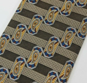 Christian Dior Tie Block Paisley Stripe, 58" Long by 4", Silk, Made in Canada - Picture 1 of 5