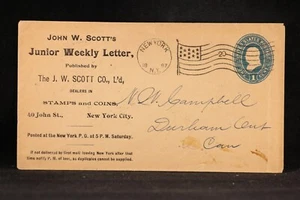 New York: New York City 1897 Scott's Stamp Company Advertising Cover Flag Cancel - Picture 1 of 2