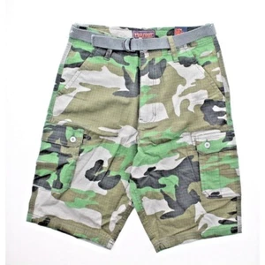 Wear First Boys Youth Kids Adjustable Waistband Belted Performance Cargo Shorts - Picture 1 of 2