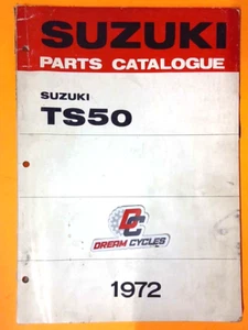 Vintage Suzuki Parts CATALOGUE  1972 TS50 GOOD SHAPE FAST SHIPPING OEM TS 50 - Picture 1 of 2