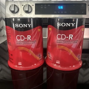 2 New Sealed 100-Pack Sony CD-R 80 Min 700 MB 1-48x Recordable Compact Discs CD - Picture 1 of 6