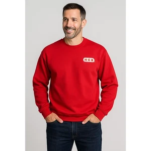Threads HEB rot Rundhalsausschnitt Sweatshirt Herren großer Pullover Logo Uniform Baumwollmischung - Bild 1 von 8