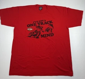 Harley-Davidson Men’s T-Shirt 2XL Wildwood NJ Red One Track Mind Motorcycle Ride - Picture 1 of 8