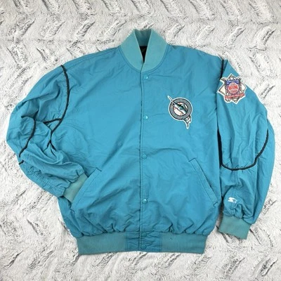 Chaqueta Bombardero De Colección MLB Florida Marlins Adulto L Parche Azul Logo Miami Nylon EE. UU. Foto 1 de 4