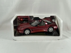 Chevrolet Corvette Targa modelo fundido a presión escala 1/18 Burago - Borgoña en caja - Imagen 1 de 11