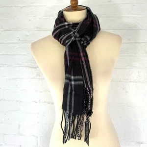 Steve Madden Plaid Black/Purple Muffler Scarf O/S - Picture 1 of 5