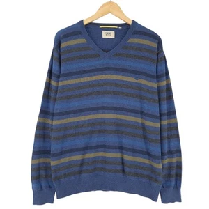 Camel Active Jumper Sweater Men Striped Wool Cotton Or2 Size L - Picture 1 of 7