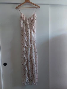 Maxi Vestido Y2K Ditsy Floral Bohemio Volantes S Crema Festival Occidental Boda - Imagen 1 de 7