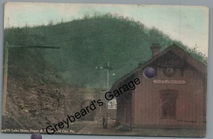 Lake Shore Railroad Train Station Depot OIL CITY PA Venango Postcard - Picture 1 of 2