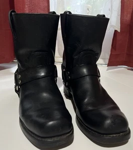 FRYE Black Leather Harness Boots Mens Size 12.5 EUC!! - Picture 1 of 12