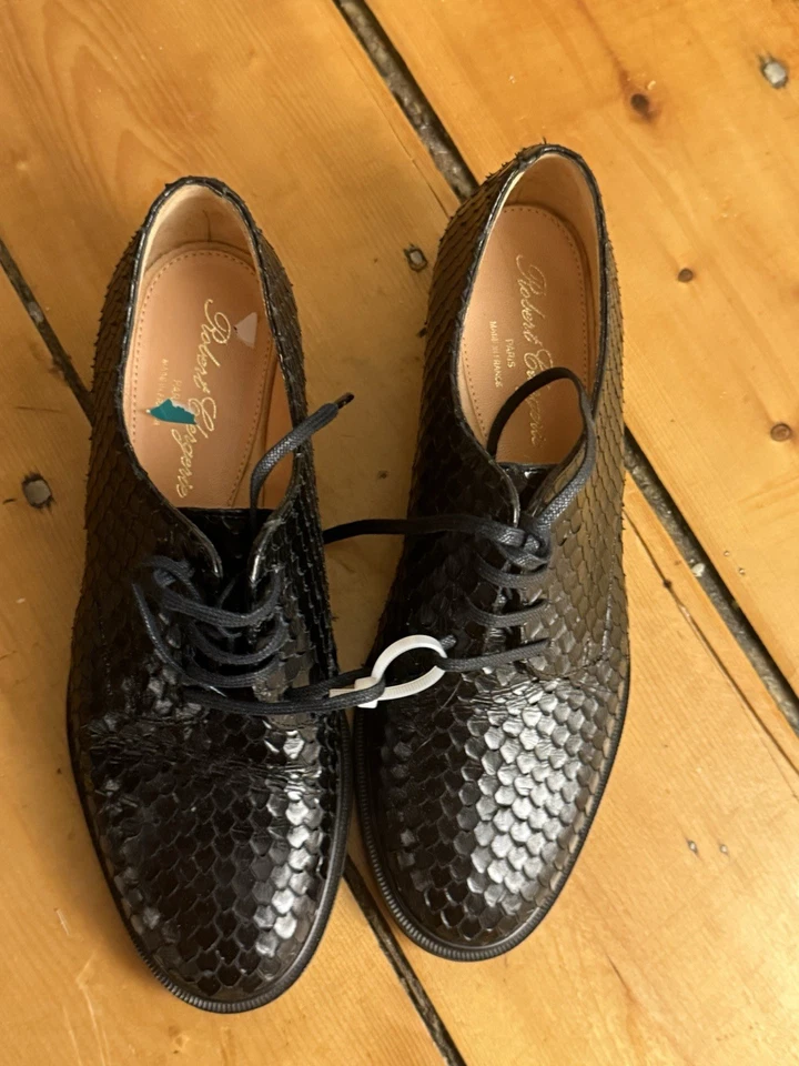 Оксфорды кожаные с тиснением Robert Clergerie 37,5 - Изображение 1 из 4