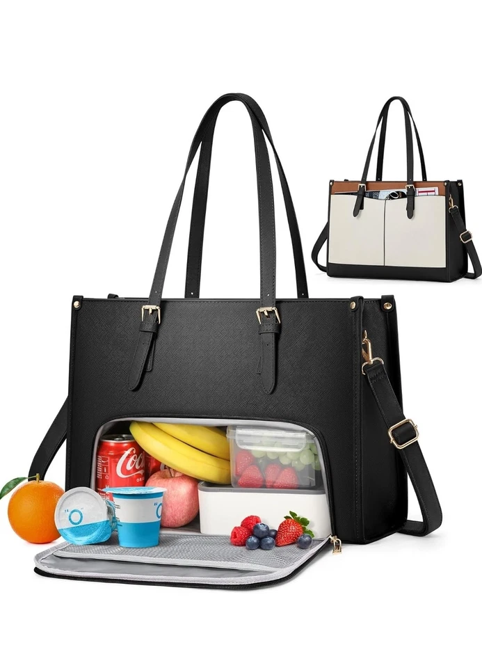 Laptop Bags for Women with Insulated Leakproof Lunch Compartment 15.6 Inch - Image 1 of 4