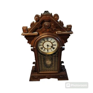 Antique Ansonia Diamond Series W Frantz Wooden Carved Parlor Clock 1880’s Rare - Picture 1 of 12