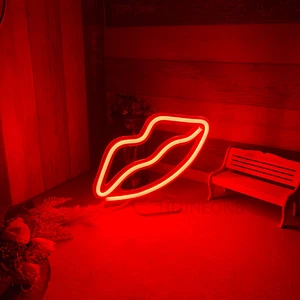USB Neon Sign Lips USB Neon Night Light Lamp Personalized Gift for Desktop Decor - Picture 1 of 12