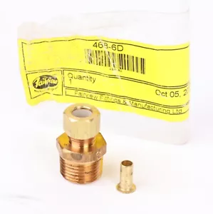 Brass Fairview 468-6D Tube Fitting, 3/8" Poly Tube OD x 1/2" Male NPT, 4686D - Picture 1 of 5