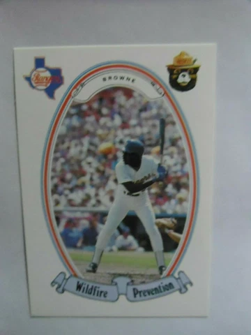 1988-TEXAS RANGERS-Smokey-Wildlife Prevention-#8-Jerry Browne-POSTCARD Cover