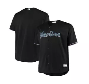 MLB Miami Marlins Black Cool Base Baseball Jersey New Mens Big & Tall Sizes - Picture 1 of 5