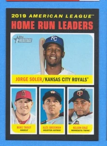 Topps Heritage #65 2020 Mike Trout/Jorge Soler/Alex Bregman/Nelson Cruz LL - Imagen 1 de 1