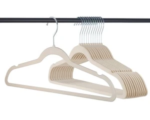 Clothes Hangers, Ivory Velvet Hangers, Slim Clothes Hanger 10 - 50 - 100 Pack - Picture 1 of 3