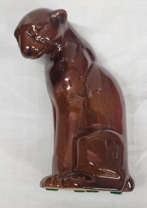 Seltener glänzend dunkelbrauner Frankoma Keramik Sitzpanther #114 - Bild 1 von 5