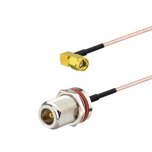 N Gniazdo do wtyczki RP-SMA Kąt prosty Męski Pigtail Kabel RG316 15cm do bezprzewodowego - Zdjęcie 1 z 3