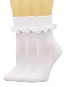 Women Ankle Socks,Pearl Lace Ruffle Frilly Comfortable No-Show Cotton Socks P... - Picture 1 of 6