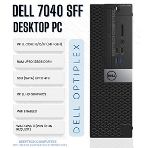 Dell OptiPlex 7040 SFF Core i7-6700 64GB RAM 2TB SSD Wi-Fi Windows 11 Desktop PC - Picture 1 of 6