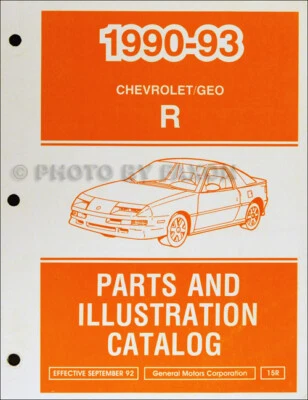 1990-1993 Geo Storm Master Parts Book Chevy OEM Part Numbers and Illustrations Foto 1 de 2