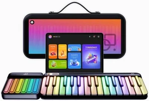 PopuPiano Smart Keyboard With Rainbow Lighting Music Password Expandable Piano - Picture 1 of 17