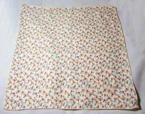 Vintage Tablecloth Topper #04 White Floral Pattern, Rolled Edge 16" Square - Picture 1 of 3