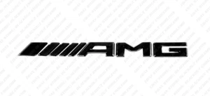 Gloss Black Emblem Logo Badge Letters for Mercedes-Benz W202 W203 W204 W205 AMG - Picture 1 of 4
