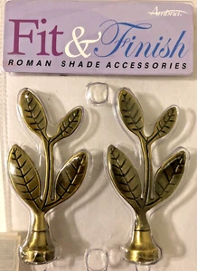 Ambria Lewis Hyman Fit & Finish Roman Shade Accessories Finials Leaf AB 2 Count - Picture 1 of 5