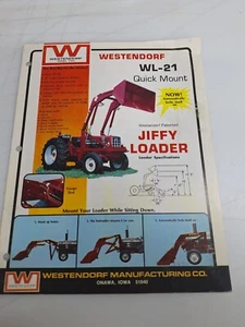 Vintage Westendorf WL-21 Loader Brochure Jiffy Loader - Picture 1 of 3