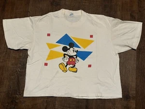 DISNEY CHARACTER FASHIONS Vtg 80s Mickey Mouse Mid Drift Boxy T Shirt L USA - Picture 1 of 7