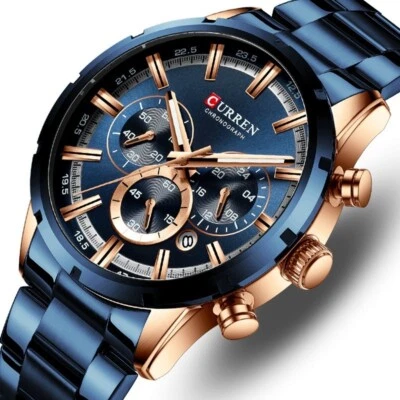 Fashion Watches Luxury Sport Watch Quartz Date Waterproof Chronograph Wristwatch - Image 1 of 4