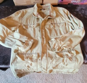 Converse One Star Khaki Denim Military Style Jacket Men's XL Regular Fit Vintage - Picture 1 of 11